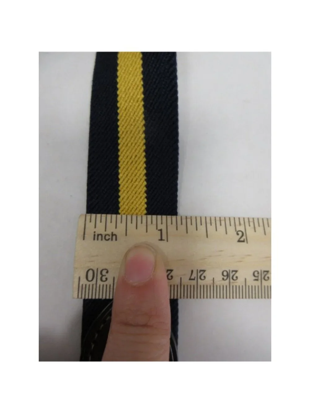 Polo Ralph Lauren Belt 42 Yellow Canvas Leather D Ring Striped Preppy